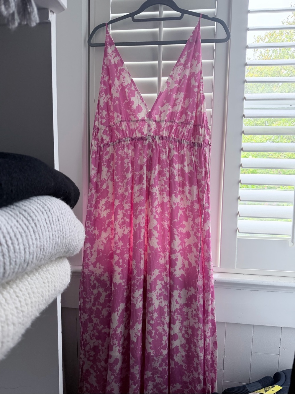 & Other Stories Pink and White Floral Maxi Dress